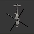 Utility Helicopter With Rotors Cockpit And Shiny Surface On Dark Background