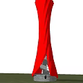 Modern Watchtower net red punch card 3d model