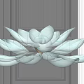 Modern Lotus Shaped Crystal Chandelier With Light Blue Petals On Dark Background