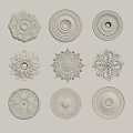 Intricate Decorative Carvings With Various Circular Patterns For Home Ornamentation