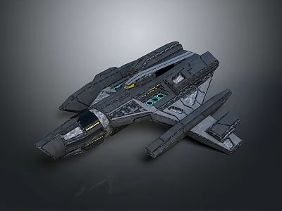 Futuristic Sci Fi Spaceship 3D Model Featuring Detailed Metallic Structure And Advanced Design 3d model