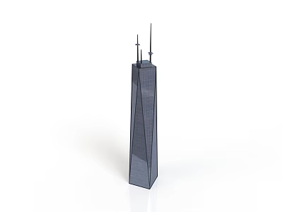 Modern Skyscraper Architecture Featuring Sleek Glass Facade And Spire Antenna 3d model