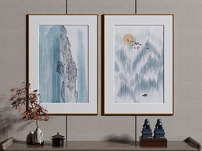 New Chinese Decorative Painting Hanging Painting 3d model