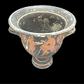 Ancient Greek Terracotta Vase With Two Handles And Figural Scenes As Decorative Household Item