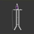 White Ironing Board With Purple Iron And Folding Stand For Home Use