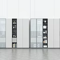 Modern Wardrobe Interior Design With Glass Panel Doors Open Shelves And White Finish