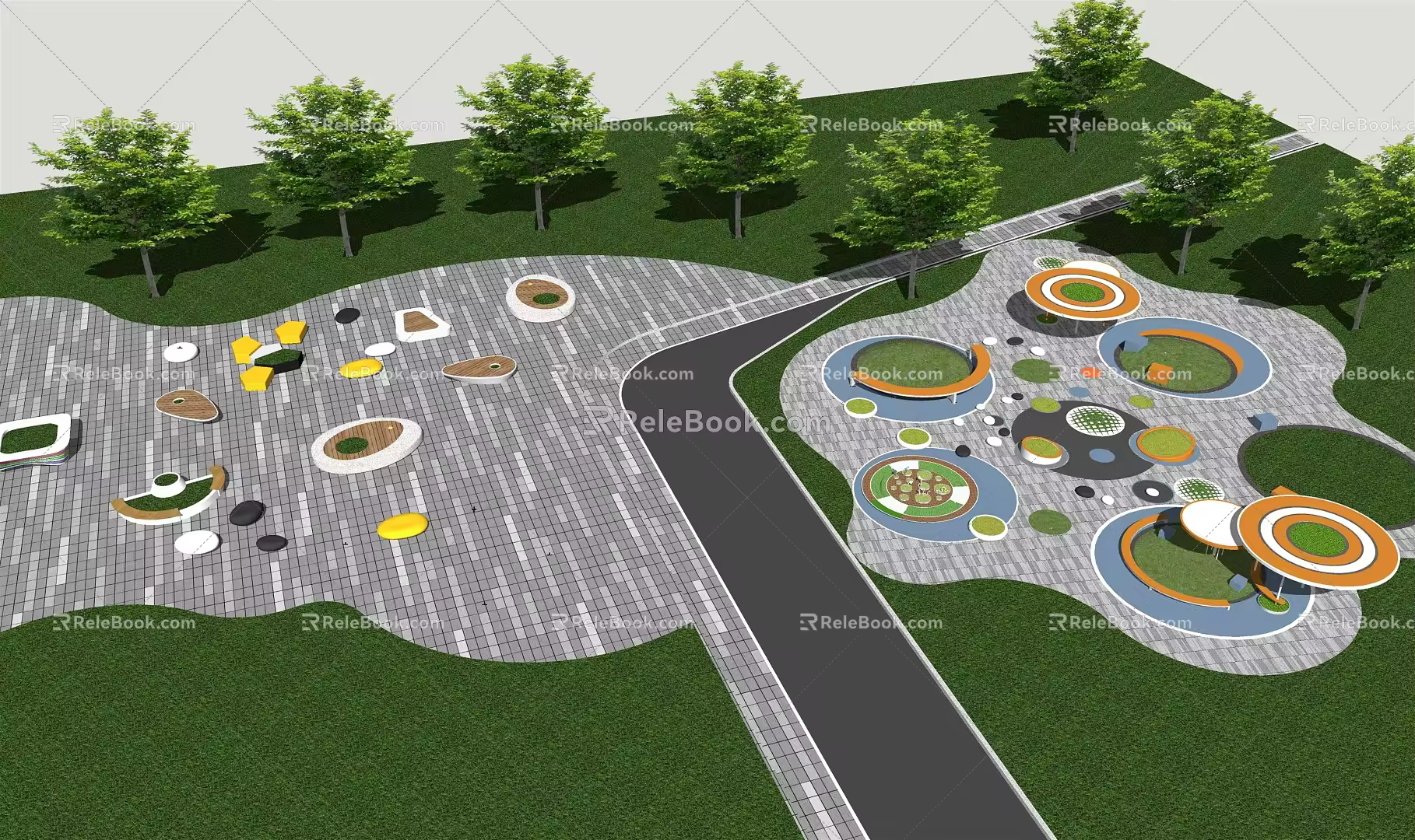 Modern Tree Pool Park Tree Square Street Green Pocket Small Garden Node Landscape Tree Pool Seat 3d model
