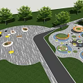 Modern Tree Pool Park Tree Square Street Green Pocket Small Garden Node Landscape Tree Pool Seat 3d model