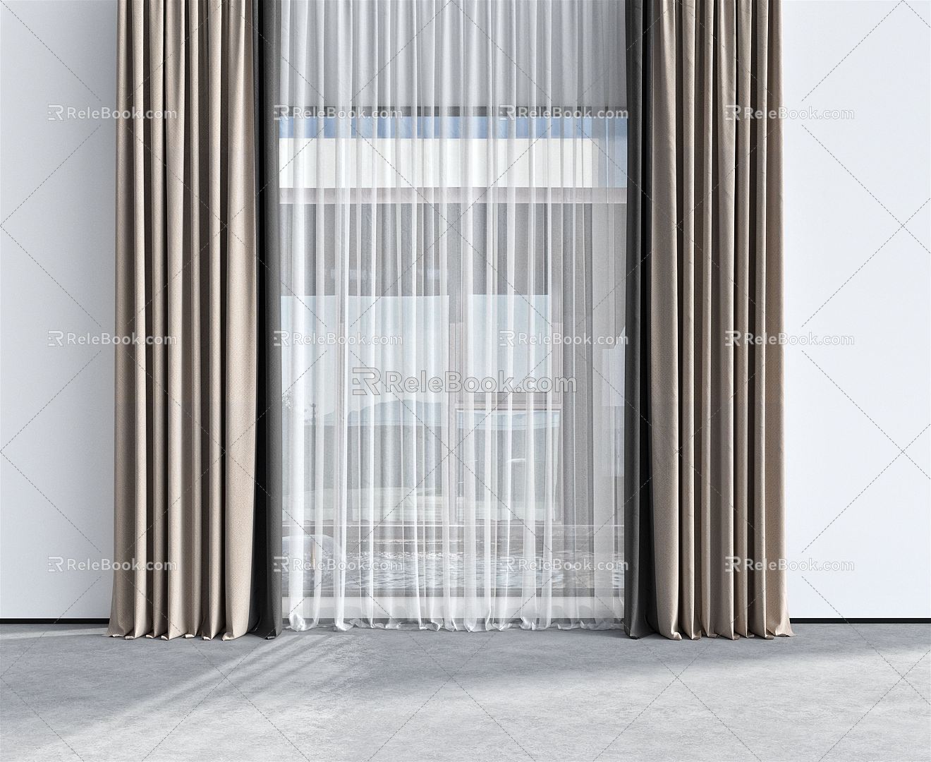 Modern Curtains 3d model