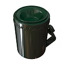 Shiny Green Cup With Handle And Decorative Patterns On The Body 3d model