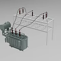 Industrial Power Transformer With Metal Frame Insulating Pillars And Coil Components For Electrical Systems