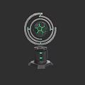 Modern Innovative Sports Equipment With Circular Ring Green Glowing Football Base