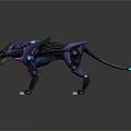 robot leopard sci-fi leopard machine animal mechanical animal 3d model