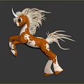 Cute Orange And White Toy Pony With Fluffy Manes Tail Standing Pose Design