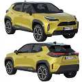 Yellow Toyota SUV Exterior Design With Front And Rear View Display Shots