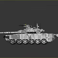 Modern Military Tank 3D Model With Camouflage Paint Gun Barrel Tracks And Antennas
