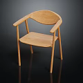 Simple Modern Wooden Leisure Chair with Armrests and Light Wood Finish