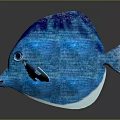 Artistic Blue Fish Character 3D Model With Textured Design And Shiny Scales