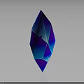 Blue And Purple Polyhedral Crystal With Glossy Surface And Dark Background 3d model