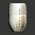 Detailed Sculpture Carving Handcrafted White Vases With Gold And Colorful Decorative Patterns