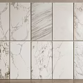 White Marble Patterned Backdrop Wall With Various Natural Stone Textures 3d model