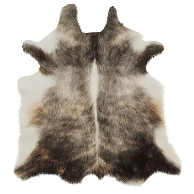 Natural Faux Fur Styled Rug With Gray White Brown Tones And Realistic Texture Design 3d model