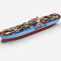 Maersk Line Large Container Ship Loaded With Colorful Containers And Blue Red Hull