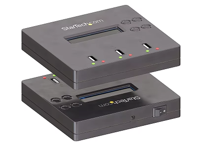 StarTech Black USB Port Replicators With Display Screen And Multiple Ports Stacked 3d model