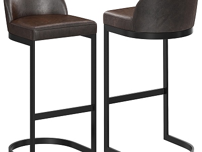 Repair Hardware 1960 s Roman Leather Bar Stool 3d model