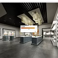 Modern Cultural Center Exhibition Hall With Display Counters Chandeliers And Exhibits