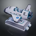 NASA Space Shuttle Model Display With American Flag And Base Stand 3d model