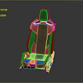 Modern Sporty Airplane Seat With Black Blue Red Accents And Ergonomic Design Structure