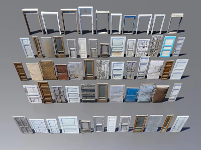 Various Stylish Swing Doors Collection With Multiple Materials And Designs For Home Interior 3d model