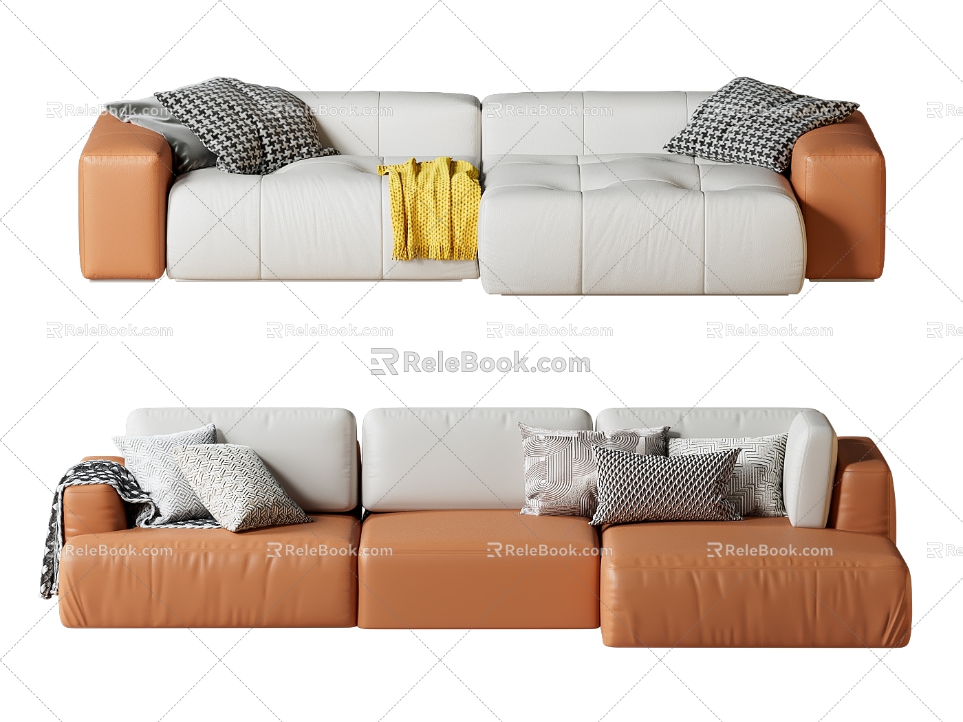 Small Apartment Sofa Simple Leather Sofa L-shaped Corner Leisure Sofa Lazy Sofa 3d model