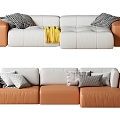 Small Apartment Sofa Simple Leather Sofa L-shaped Corner Leisure Sofa Lazy Sofa 3d model