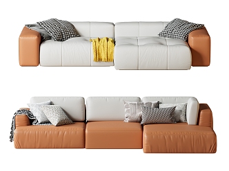 Small Apartment Sofa Simple Leather Sofa L-shaped Corner Leisure Sofa Lazy Sofa 3d model