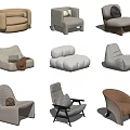 Modern Single Sofa Collection Featuring Various Styles Colors And Comfortable Designs 3d model