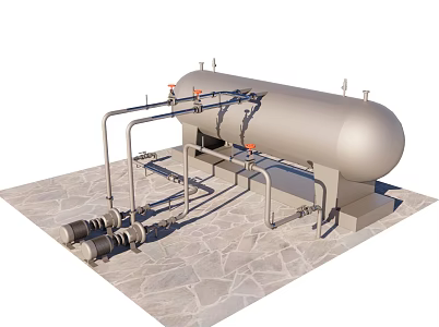 Water tank pumping system 3d model