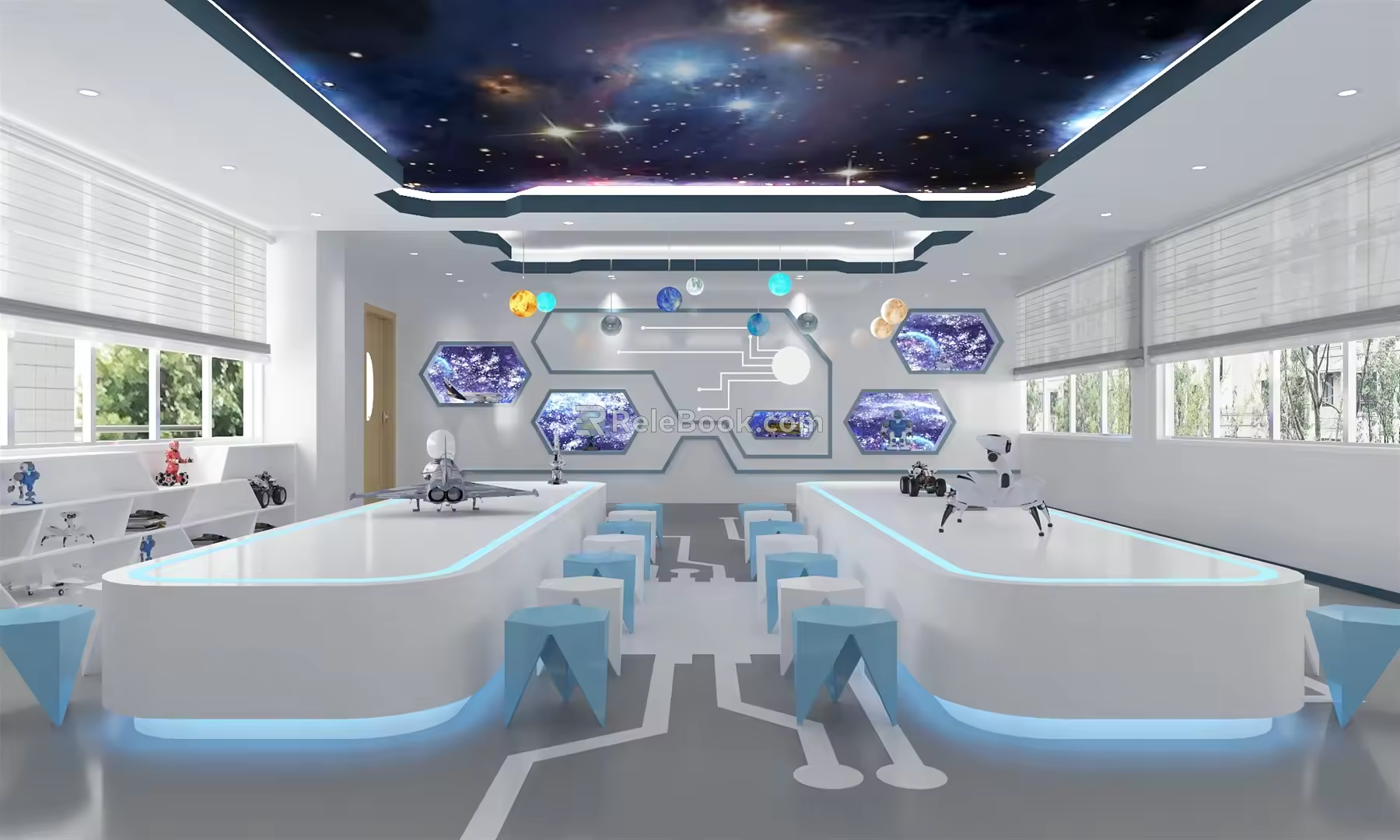 Modern classroom science and technology classroom 3d model