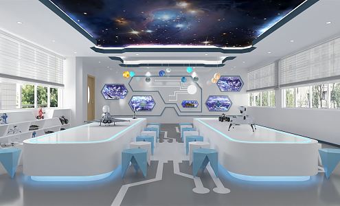 Modern classroom science and technology classroom 3d model