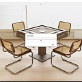 Modern Mahjong Table and Chair Mahjong Table and Chair Combination 3d model