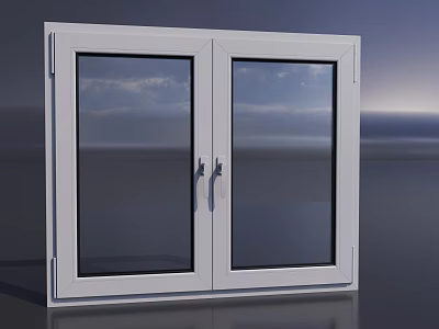 Modern Casement Window With Aluminum Frame And Double Glazed Glass Design 3d model