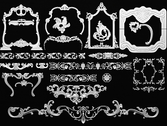 European-style carved lace pattern 3d model