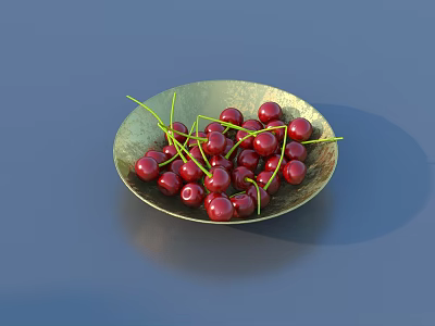 Fruit plate cherries fruit 3d model