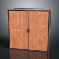 Wooden Double Door Wardrobe With Simple Design And Dark Frame Accents