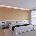 Modern Bedroom Interior Design With Light Flooring White Rug And Wooden Blinds