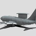 Gray Passenger Aircraft With Prominent Top Radar Dome And Extended Wings Structure