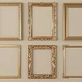 Golden Picture Frames With Various Ornate Designs For Home Decor