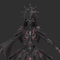 Handcrafted Action Figure Display Cabinet With Intricate Black Red Armor Design Collectible Showcase