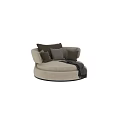 Modern Round Multi Person Sofa With Plush Pillows And Soft Blankets For Cozy Living Room